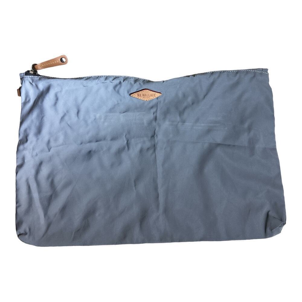 MZ Wallace Silver Zip Up Pouch Case 15.5"x 10"